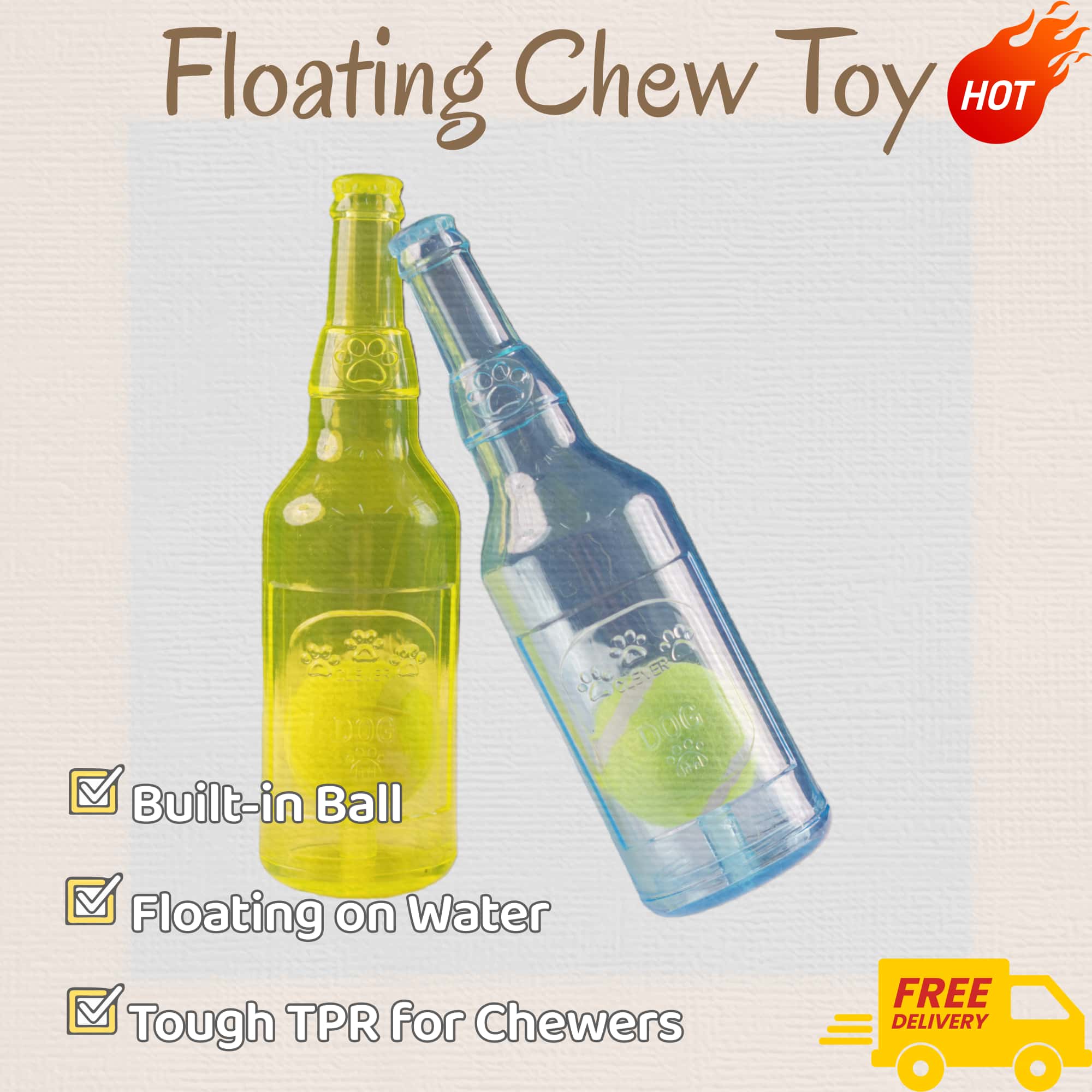 PAWZLE Bottle-Shape Floating Toy Combo
