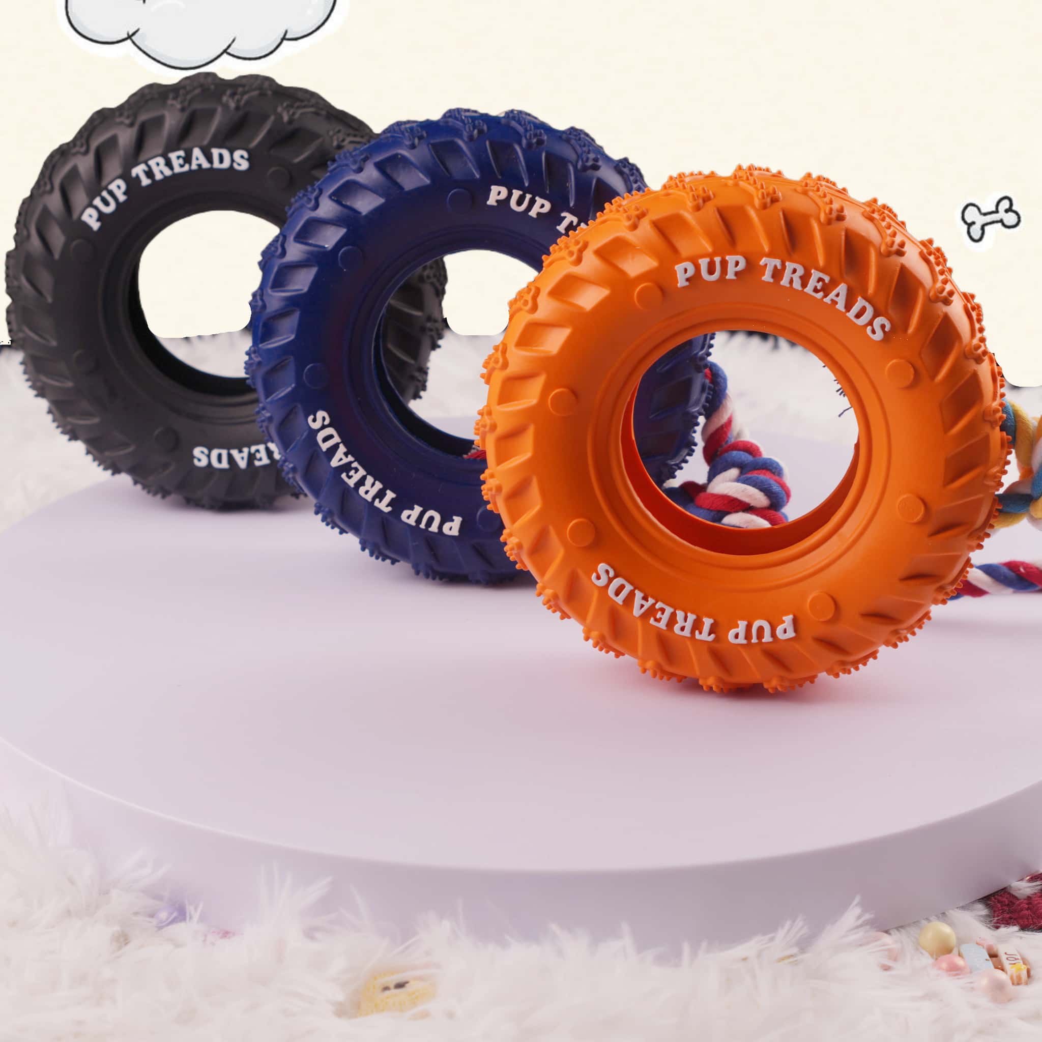 PAWZLE 15cm Dog Treads with Rope