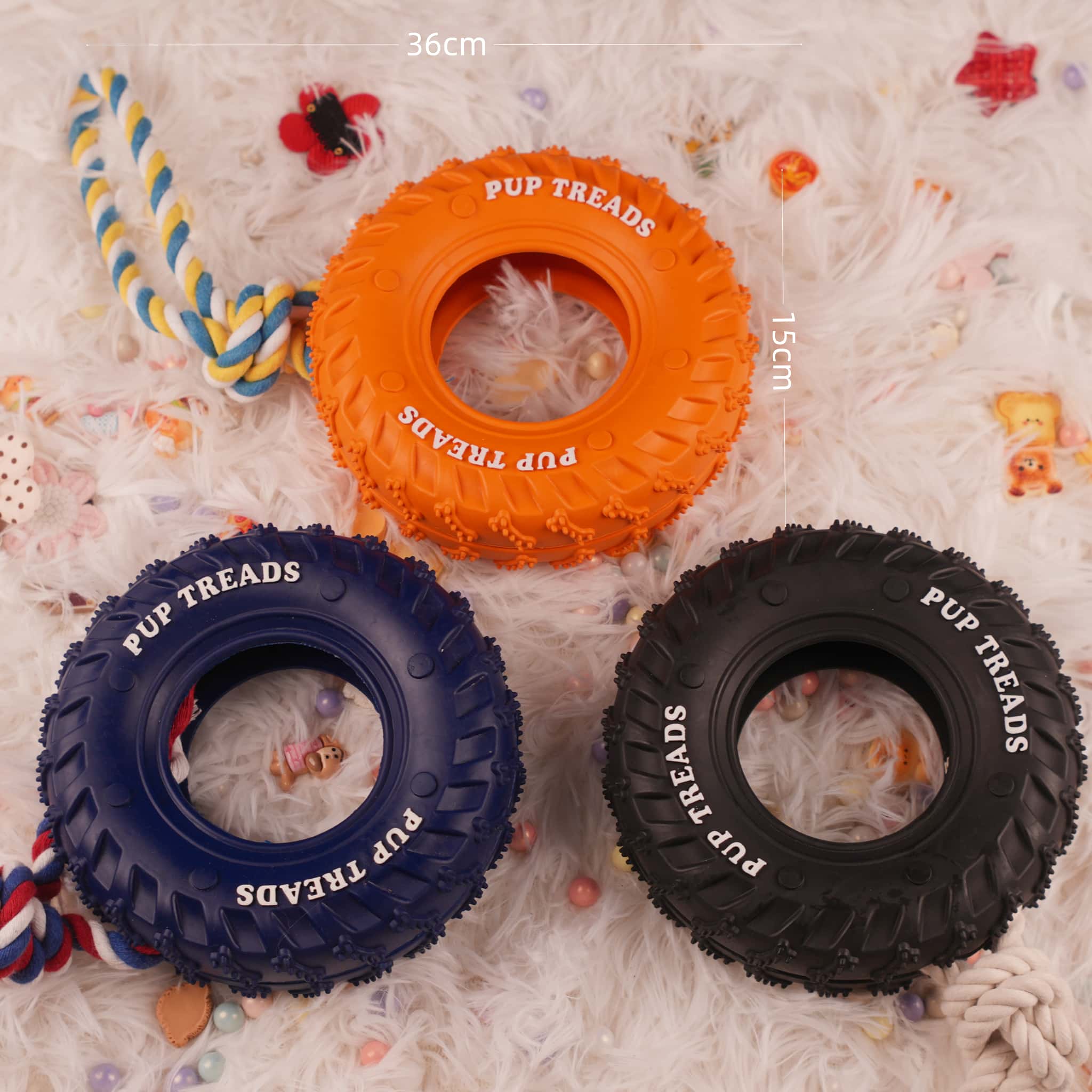 PAWZLE 15cm Dog Treads with Rope